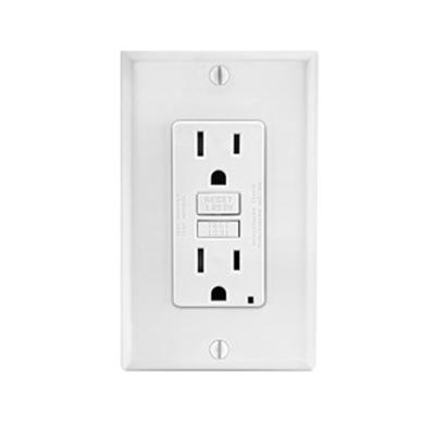 White GFCI outlet for ground fault protection in residential and commercial wiring
