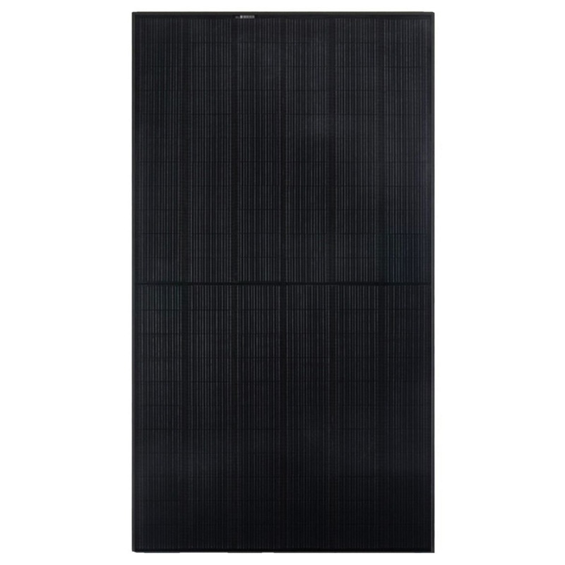 Black solar panel for residential or commercial photovoltaic energy systems.