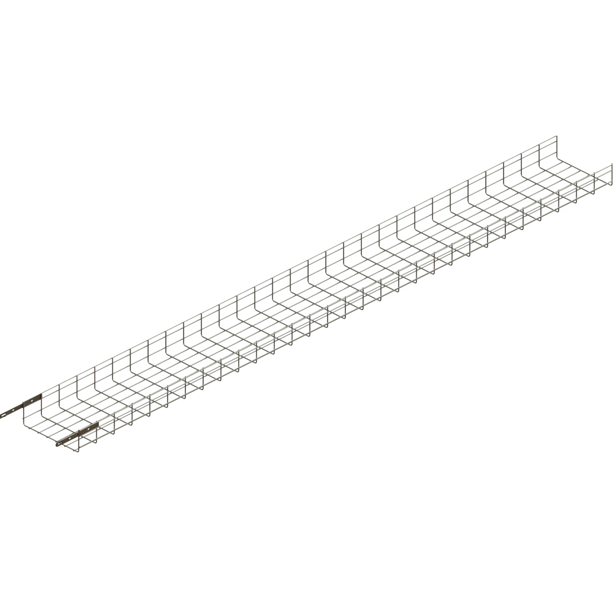 Wire mesh cable tray for electrical conduit support and optimized power distribution routing.